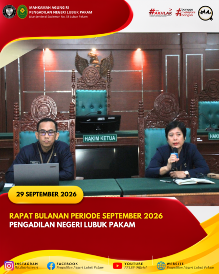 Rapat Bulanan Periode September 2026 Pengadilan Negeri Lubuk Pakam