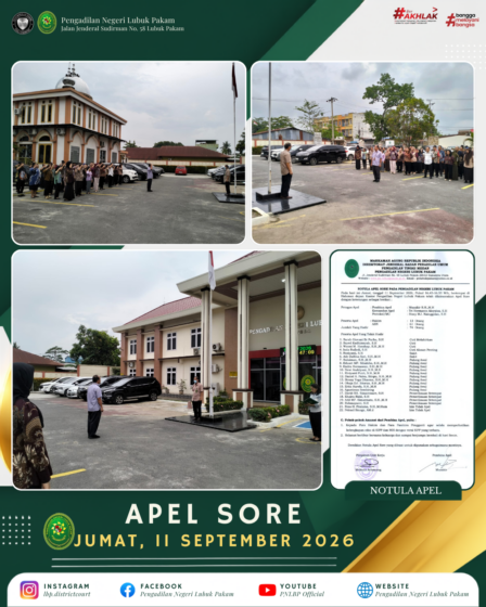 Apel Sore PN Lubuk Pakam Jumat, 11 September 2026