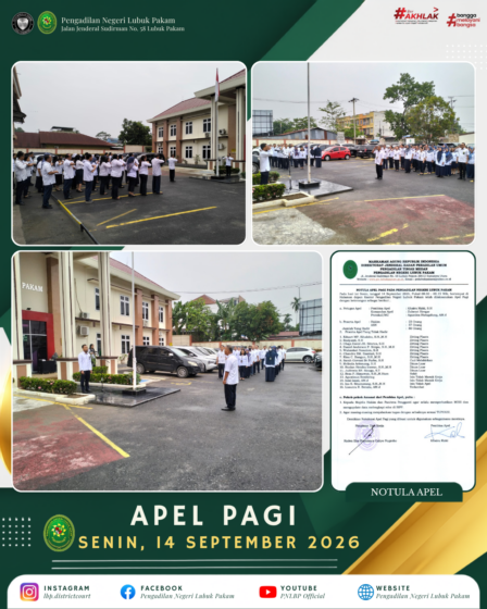 Apel Pagi PN Lubuk Pakam Senin, 14 September 2026