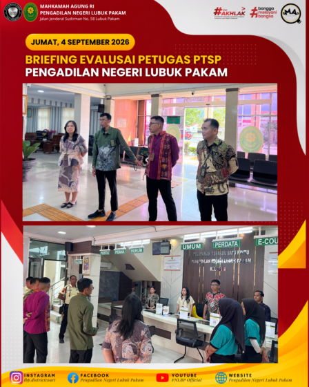 Briefing Evaluasi Petugas PTSP PN Lubuk Pakam Jumat 4 September 2026