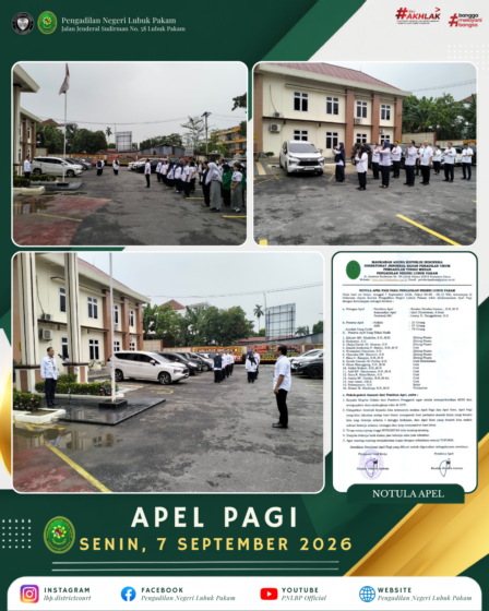 Apel Pagi PN Lubuk Pakam Senin 7 September 2026