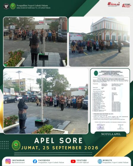 Apel Sore PN Lubuk Pakam Jumat 25 September 2026
