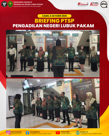Briefing PTSP PN Lubuk Pakam Kamis 8 Oktober 2026