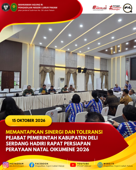 Memantapkan Sinergi Dan Toleransi, Pejabat Pemerintah Kabupaten Deli Serdang Hadiri Rapat Persiapan Perayaan Natal Oikumene 2026