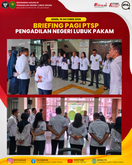 Briefing Pagi PTSP PN Lubuk Pakam Senin 19 Oktober 2026