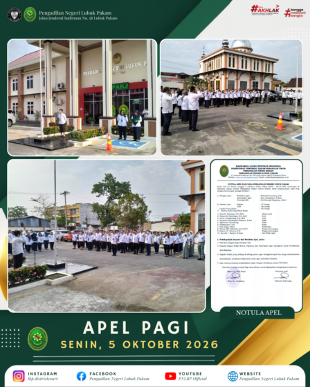 Apel Pagi PN Lubuk Pakam Senin 5 Oktober 2026