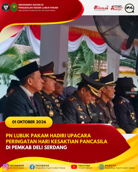 PN Lubuk Pakam Hadiri Upacara Peringatan Hari Kesaktian Pancasila di Pemkab Deli Serdang