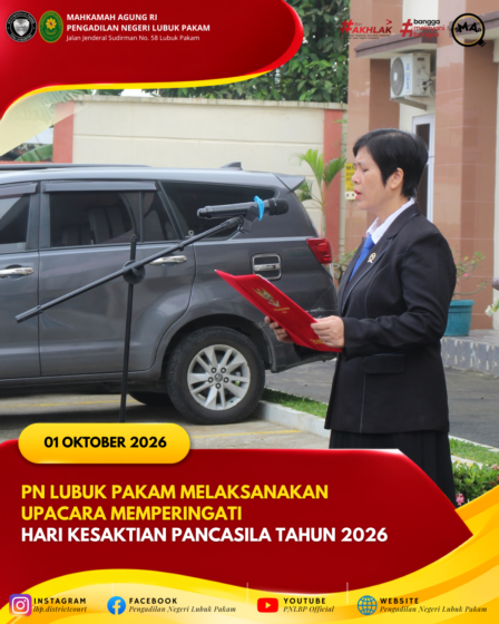 PN Lubuk Pakam Melaksanakan Upacara Memperingati Hari Kesaktian Pancasila Tahun 2026