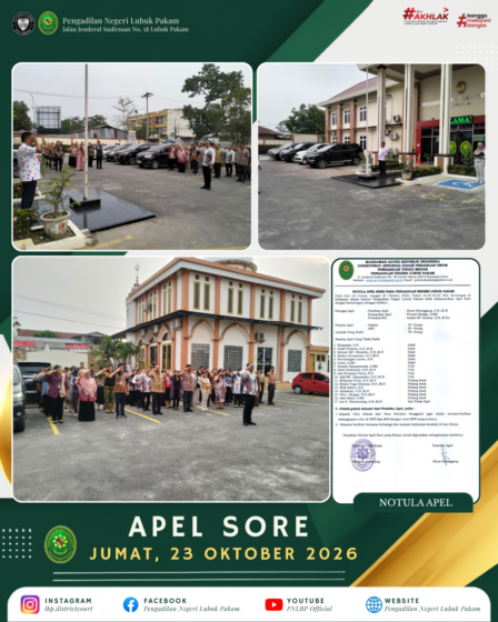 Apel Sore Pengadilan Negeri Lubuk Pakam: Wujud Kedisiplinan dan Komitmen Pelayanan Prima (23 Oktober 2026)