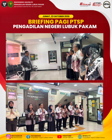 Briefing Pagi PTSP PN Lubuk Pakam Jumat 23 Oktober 2026