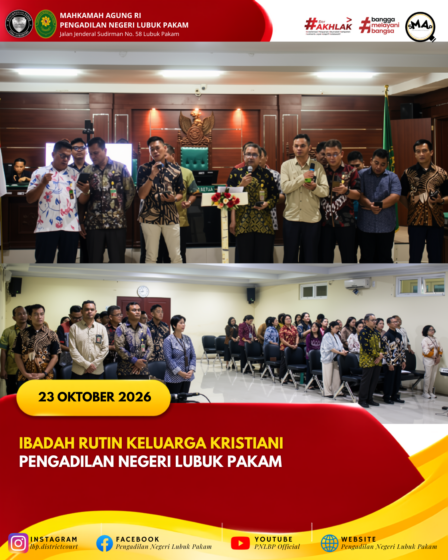 Ibadah Rutin Keluarga Kristiani PN Lubuk Pakam Jumat 23 Oktober 2026